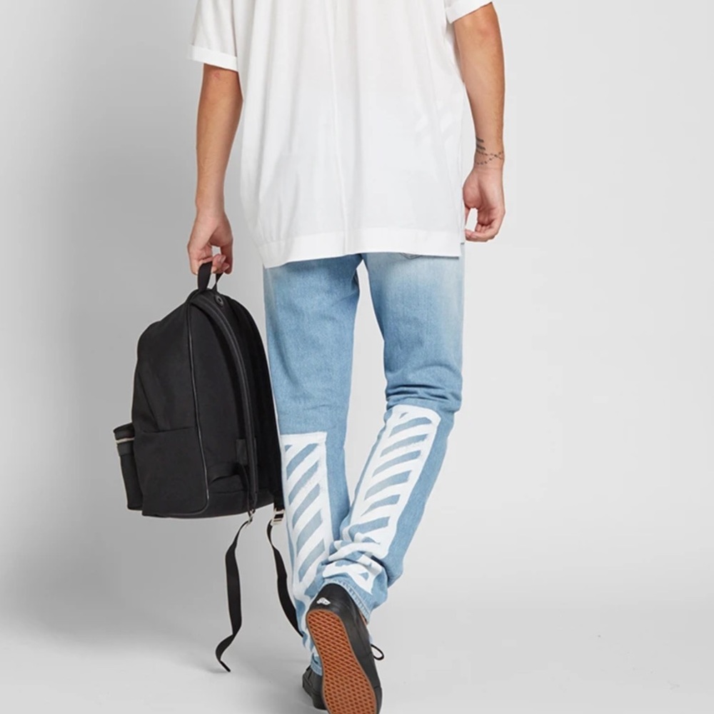 Off-White Brushed Diagonals Slim Fit Jean